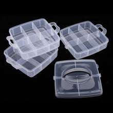 3-Tier Transparent Craft Storage Box with 18 Adjustable Compartments