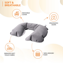 Inflatable & Foldable, Pillow U Shape Air Cushion Travel Pillow (1 Pc / Mix Color)