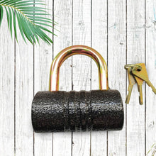 Heavy-Duty Iron Padlock – 82mm Black with Brass Core & 5 Keys, Waterproof