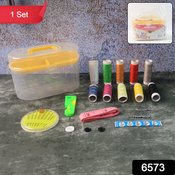 Double Layer Small & Portable Travel Sewing Kits Box Hand Work Sewing Box